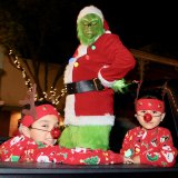 The Grinch made an appearance in Saturday night's parade.